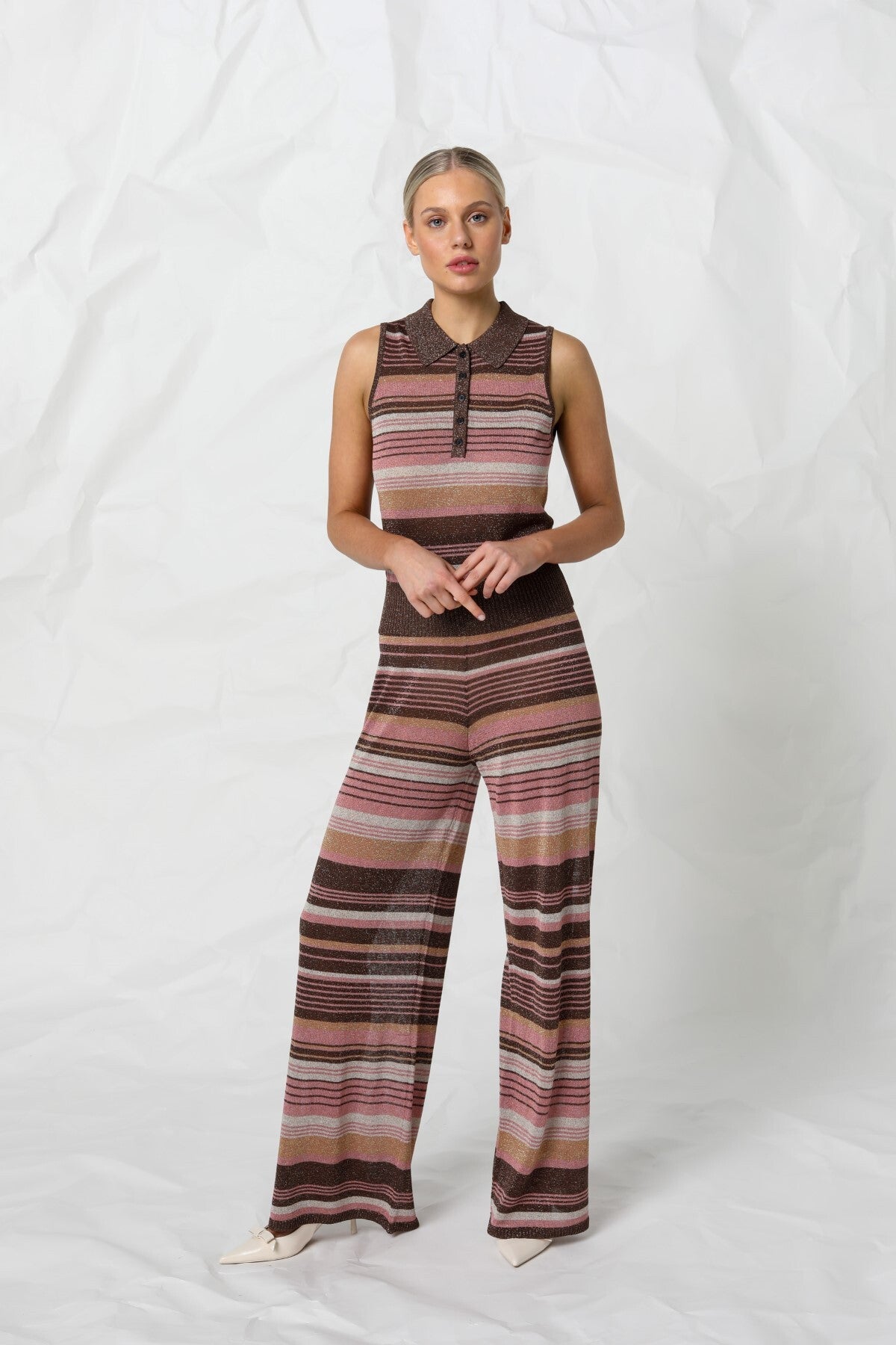 Women's Knitted Top in Brown | Eleanor