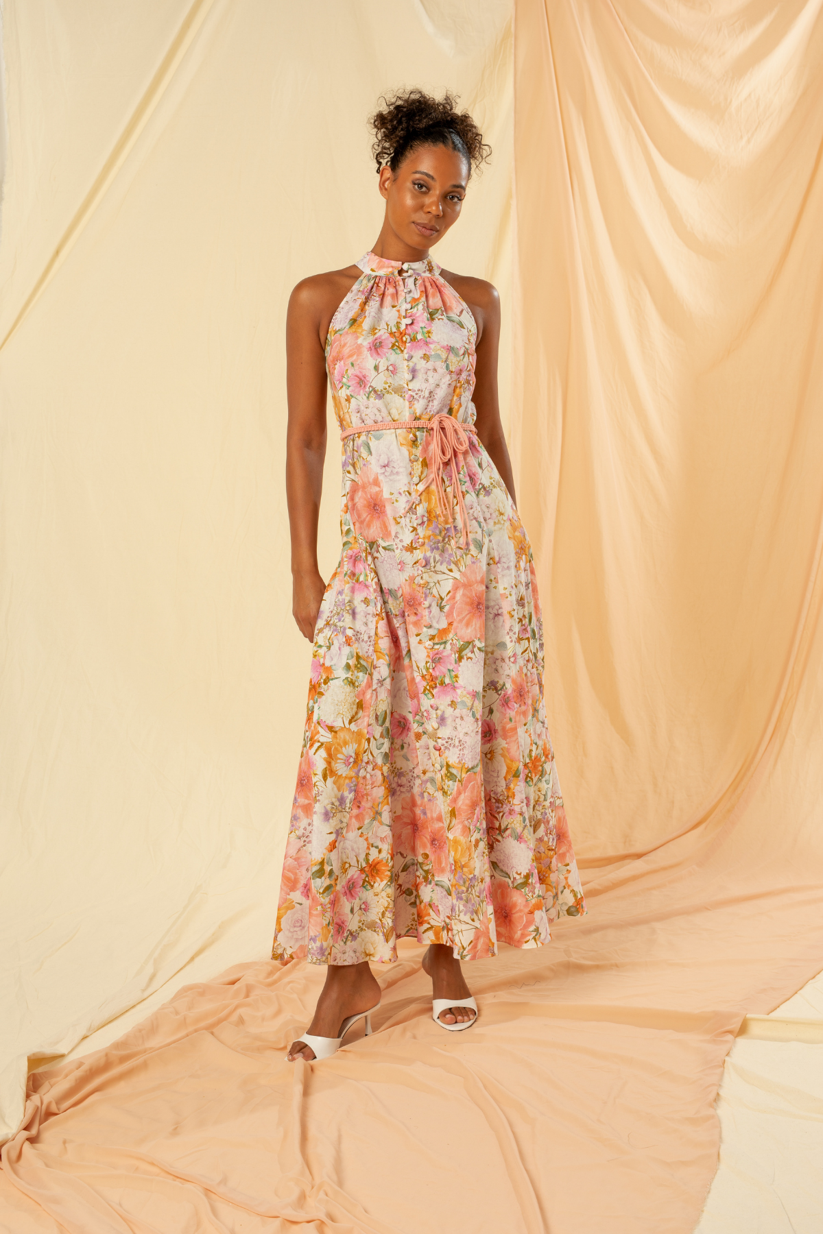 Women's Riley Sleeveless High Neck Maxi Dress - Main Image