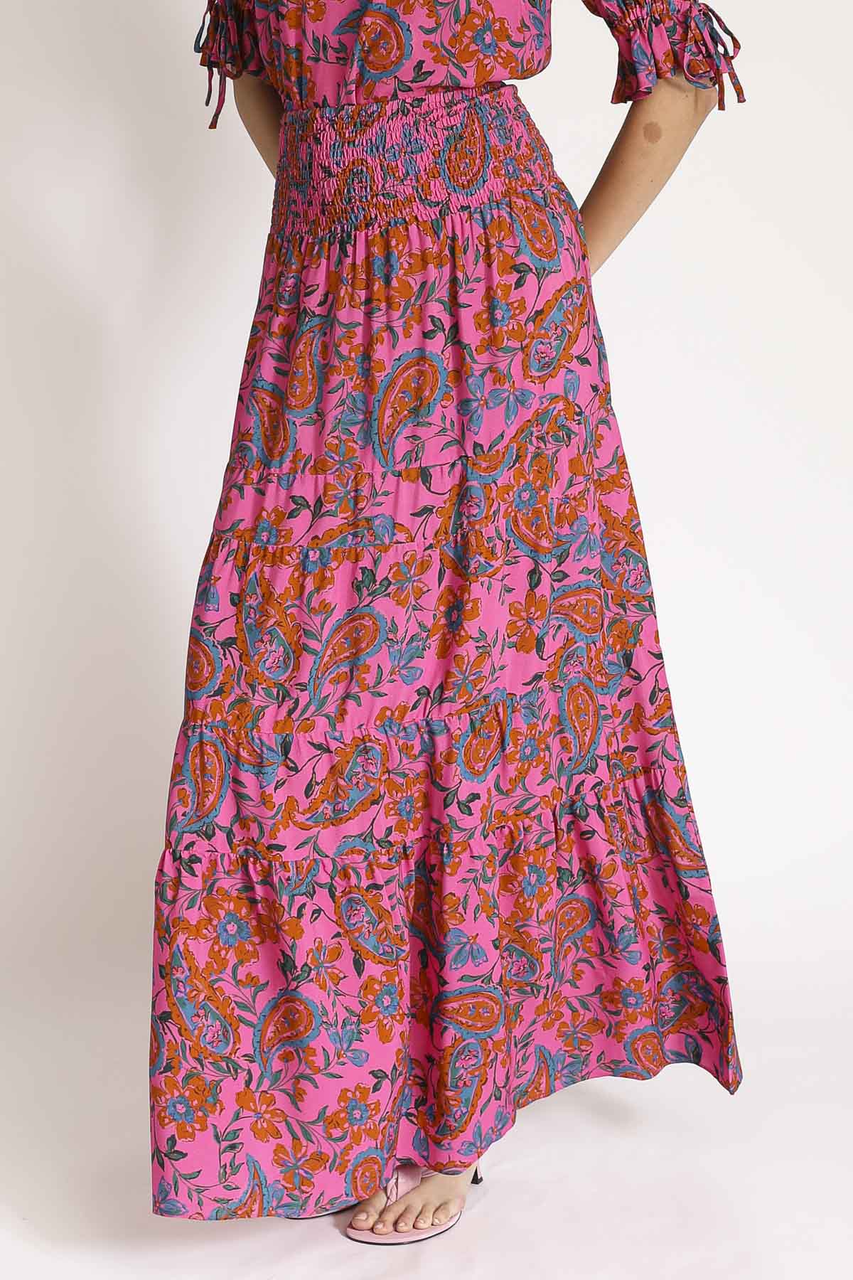 Reina Shirred Maxi Skirt