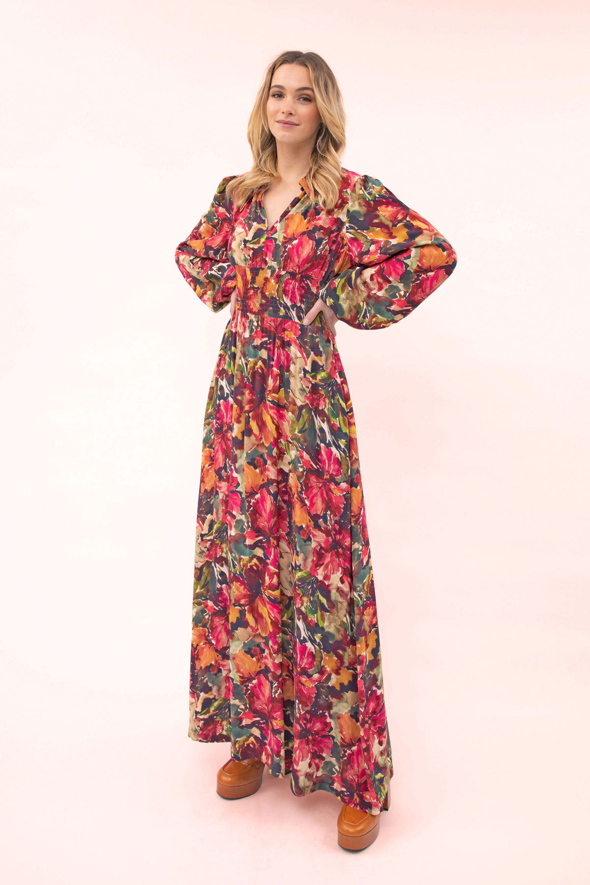 Ziva Shirred Maxi Dress