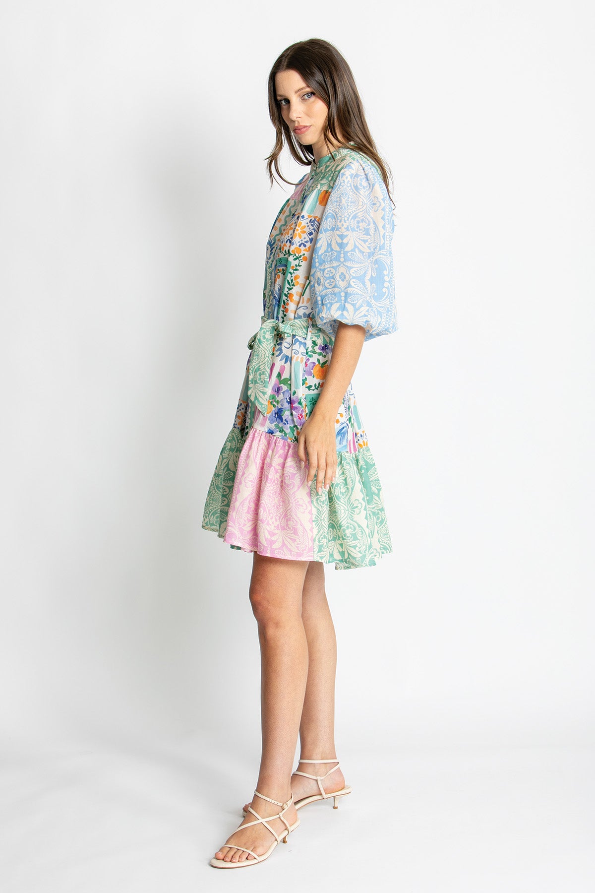 Womens Riley Short Slv Mini Dress Multicolor 615ka064