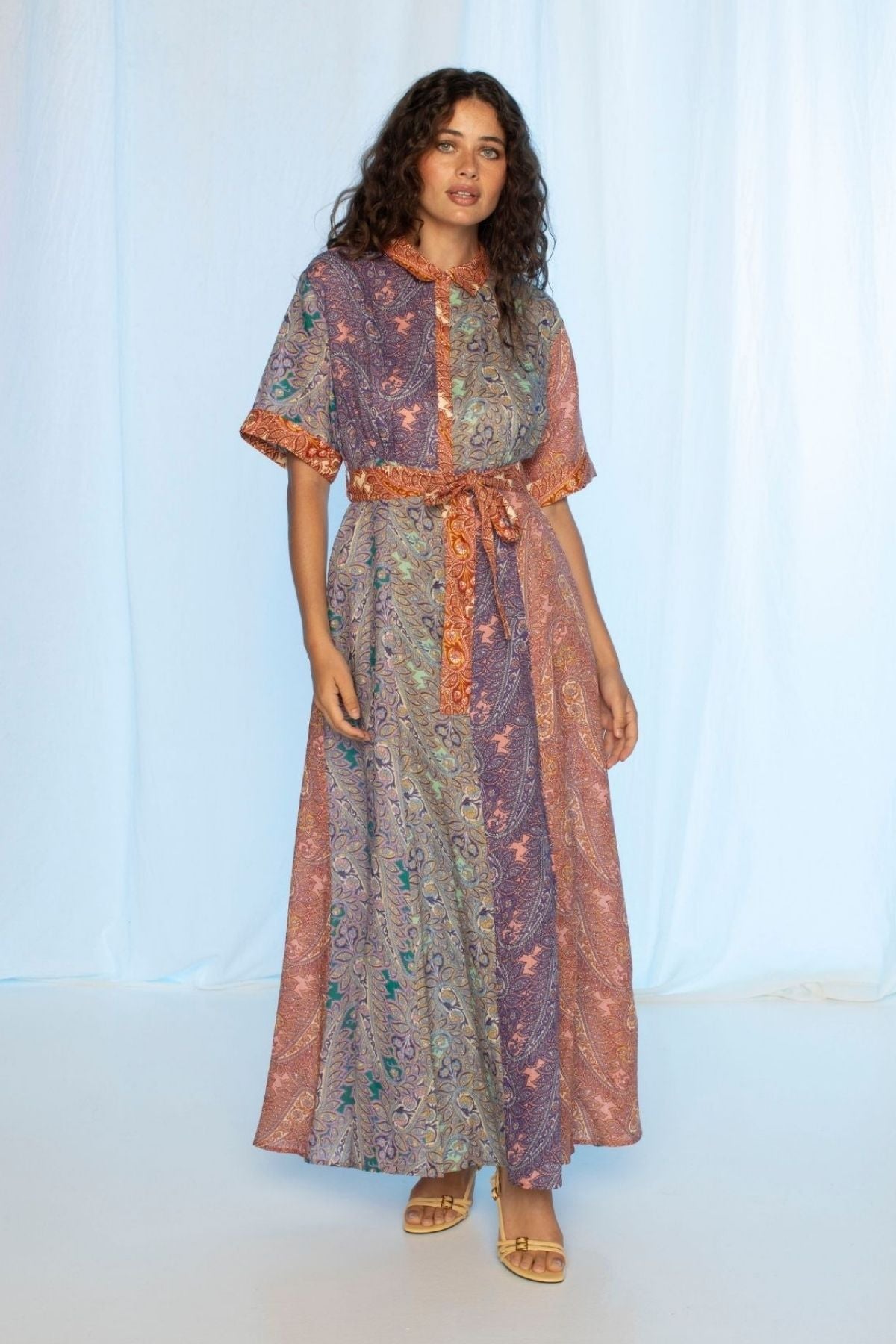 kachel maxi dress NWTs Anthropologie x Kachel 100% Silk Bernadette Paisley Maxi Dress Boho Small