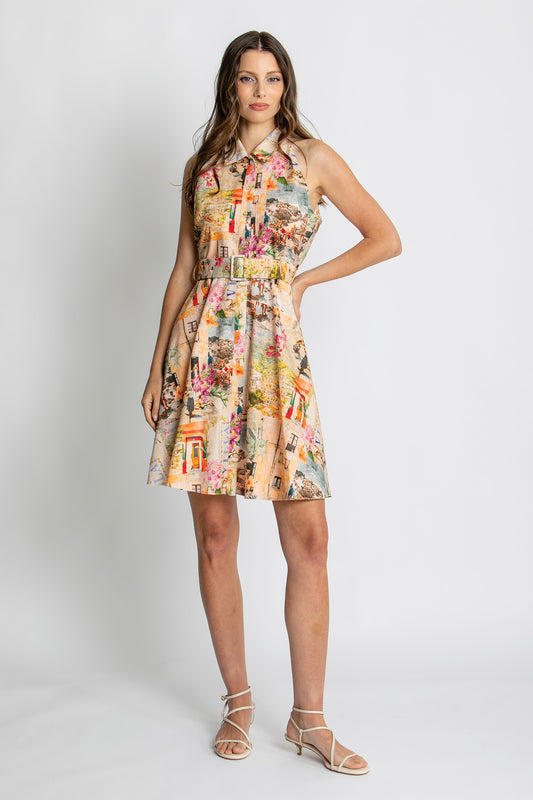Womens Amelia Slvless Mini Shirt Dress Multicolor 615ka020
