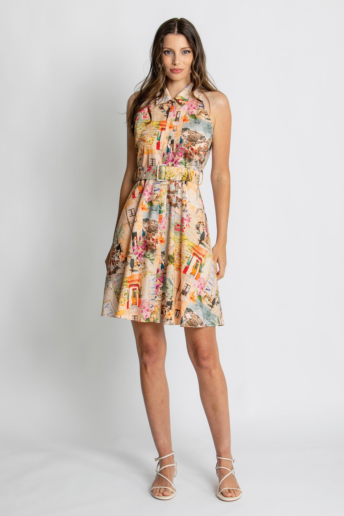 Womens Amelia Slvless Mini Shirt Dress Multicolor 615ka020