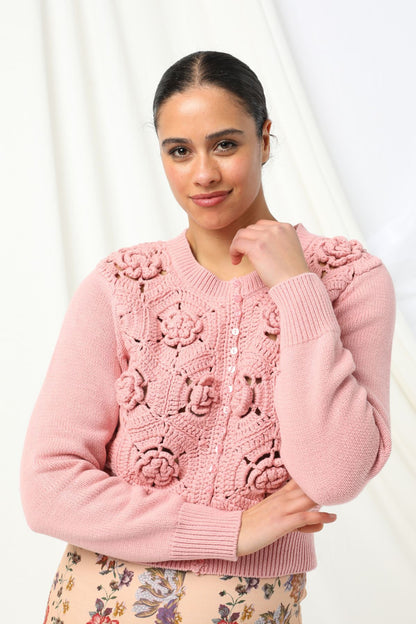 Womens Audrey Knitted Cardigan Pink 605ka003