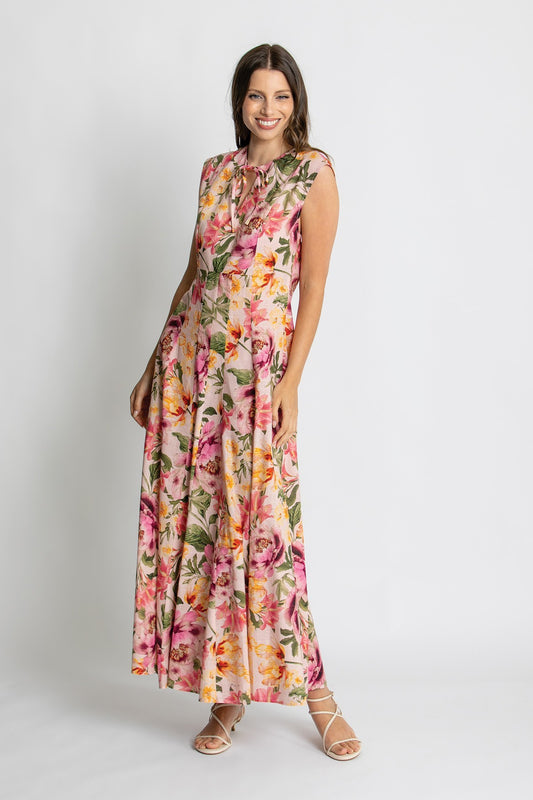 Womens Belle Slvless Maxi Dress Multicolor 615ka019