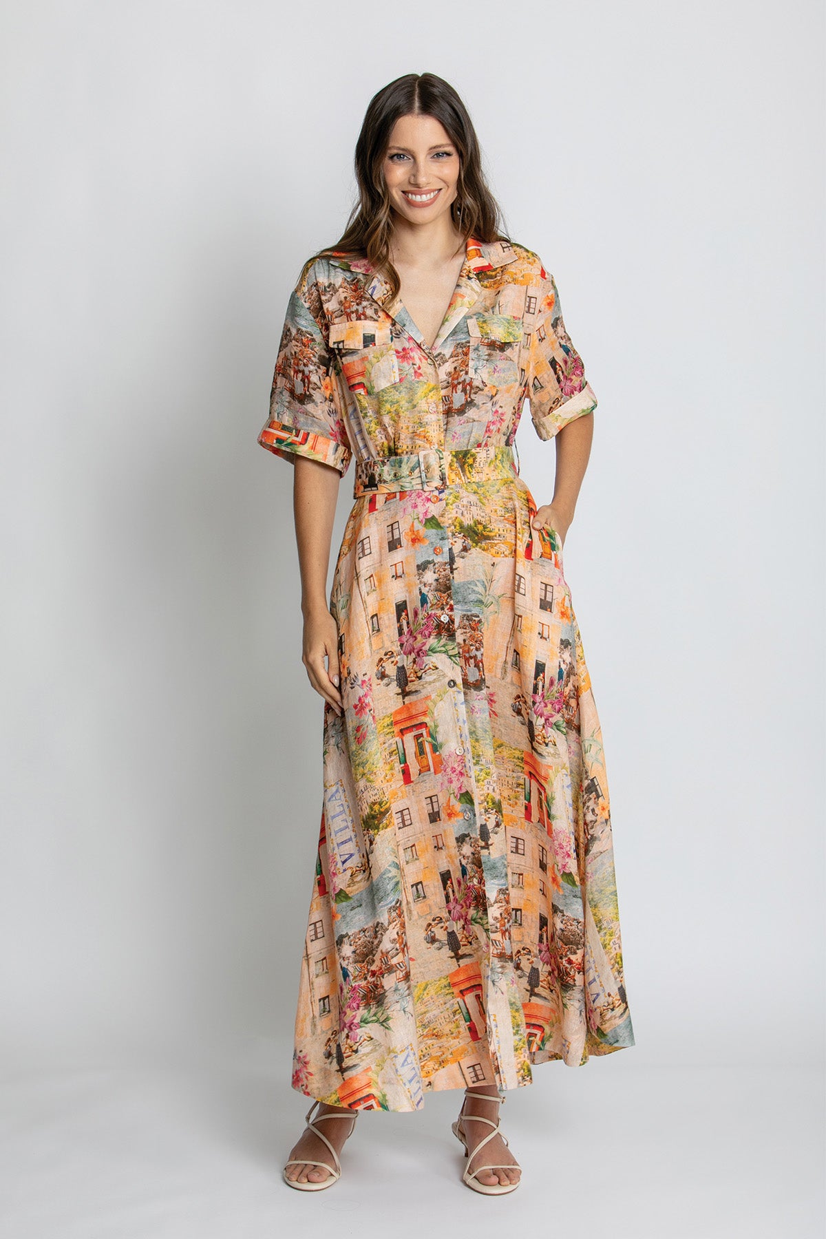 Womens Charlie Sslv Maxi Dress Multicolor 615ka001