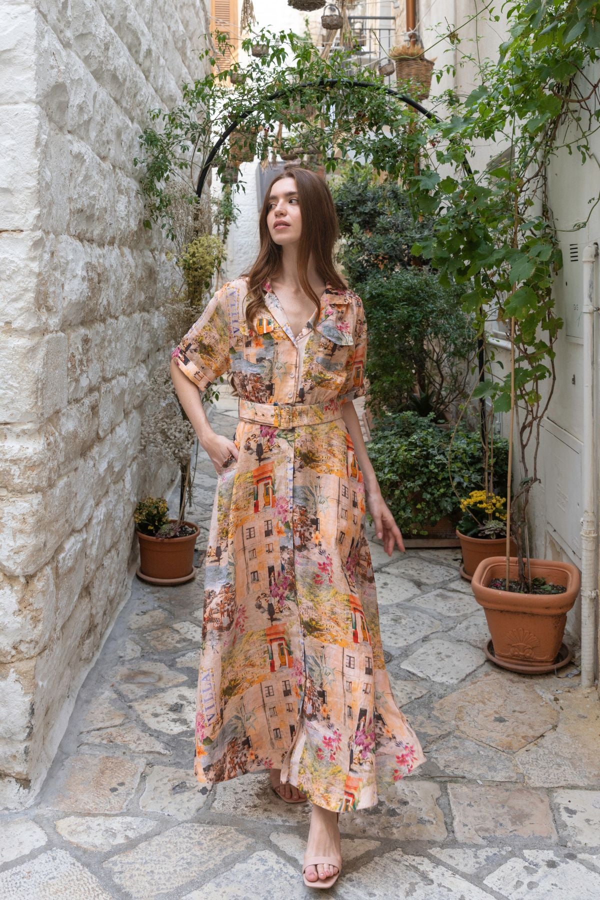 Womens Charlie Sslv Maxi Dress Multicolor 615ka001