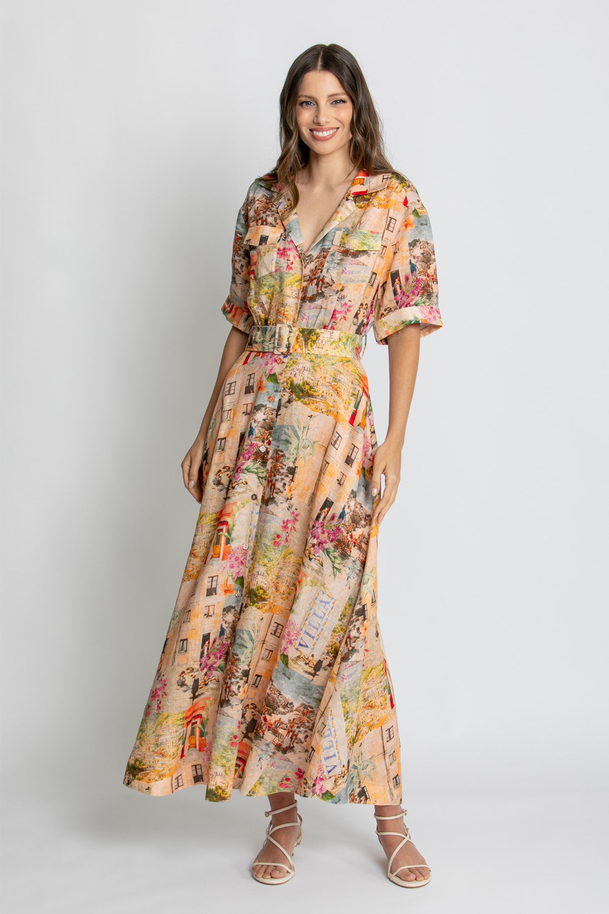 Womens Charlie Sslv Maxi Dress Multicolor 615ka001