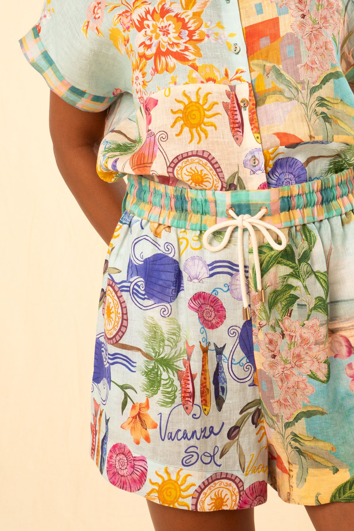 Women's Drawstring Shorts in Multicolour
