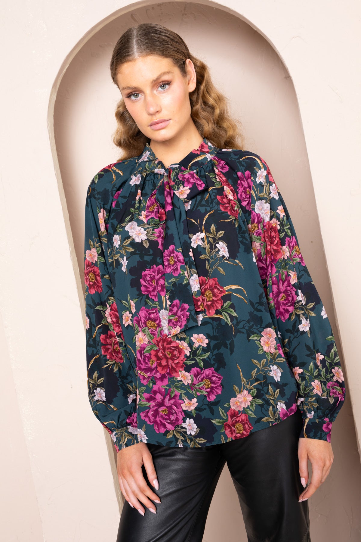 Women's Emma Tie Neck Blouse