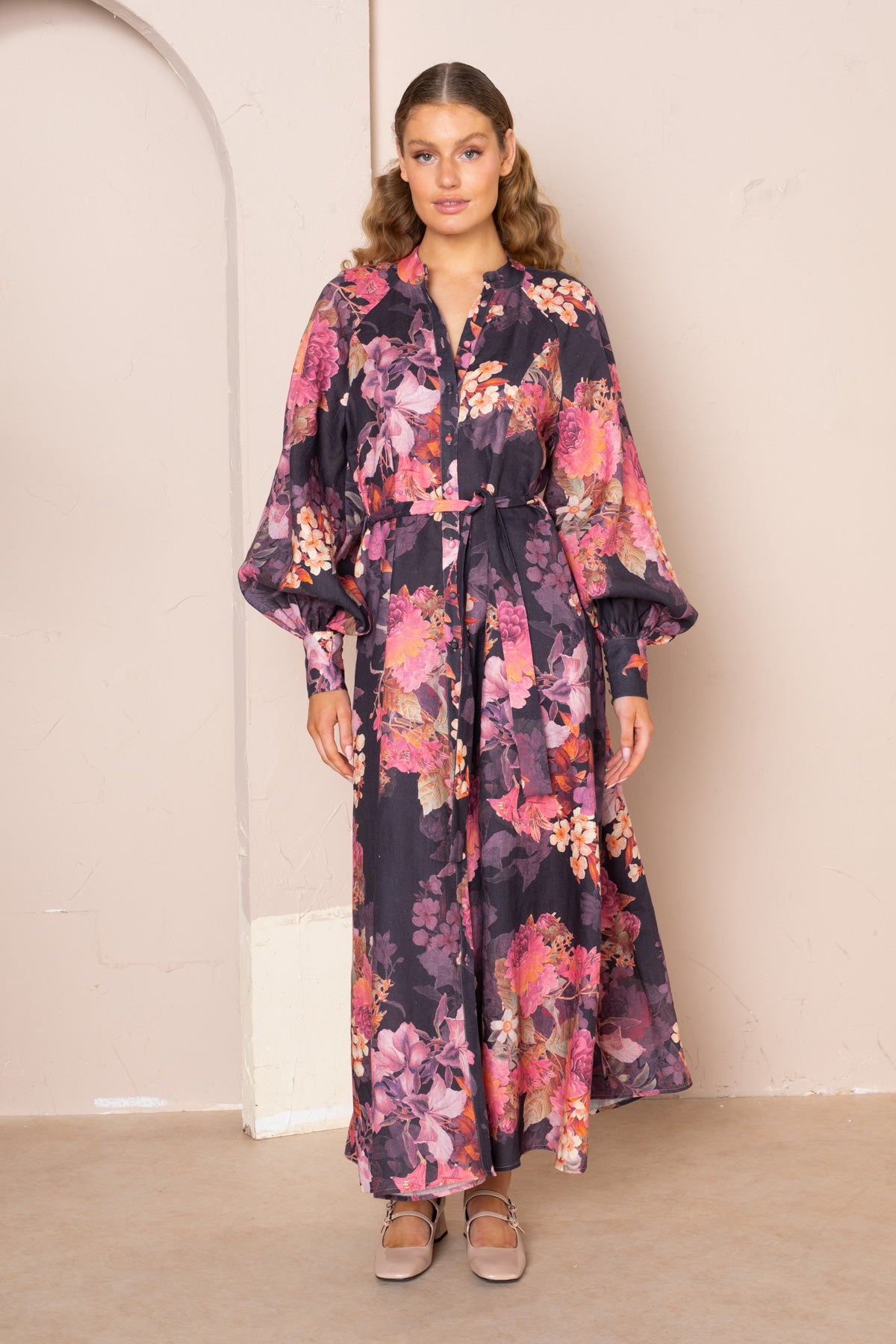 Evelyn Raglan Sleeve Maxi Dress