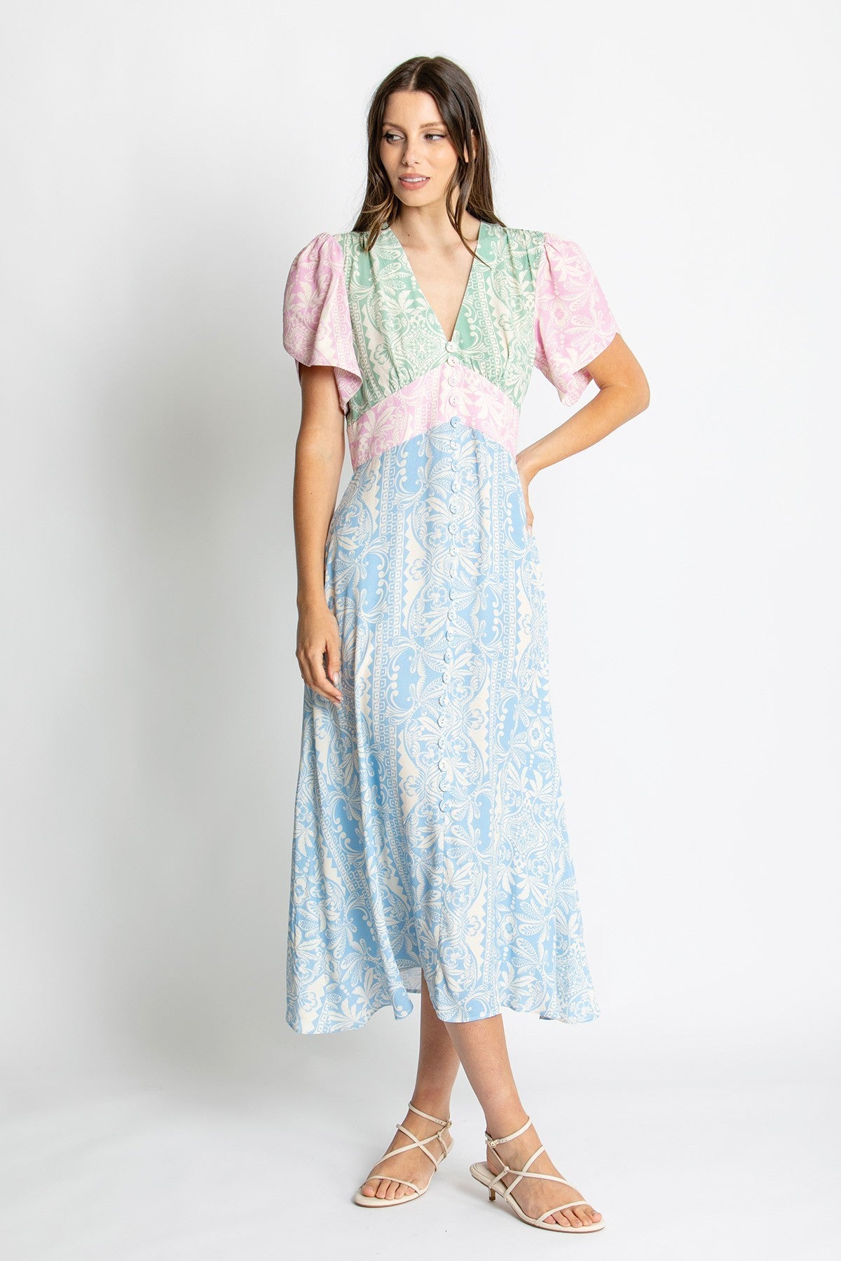 Womens Grace Midi Dress Multicolor 615ka088