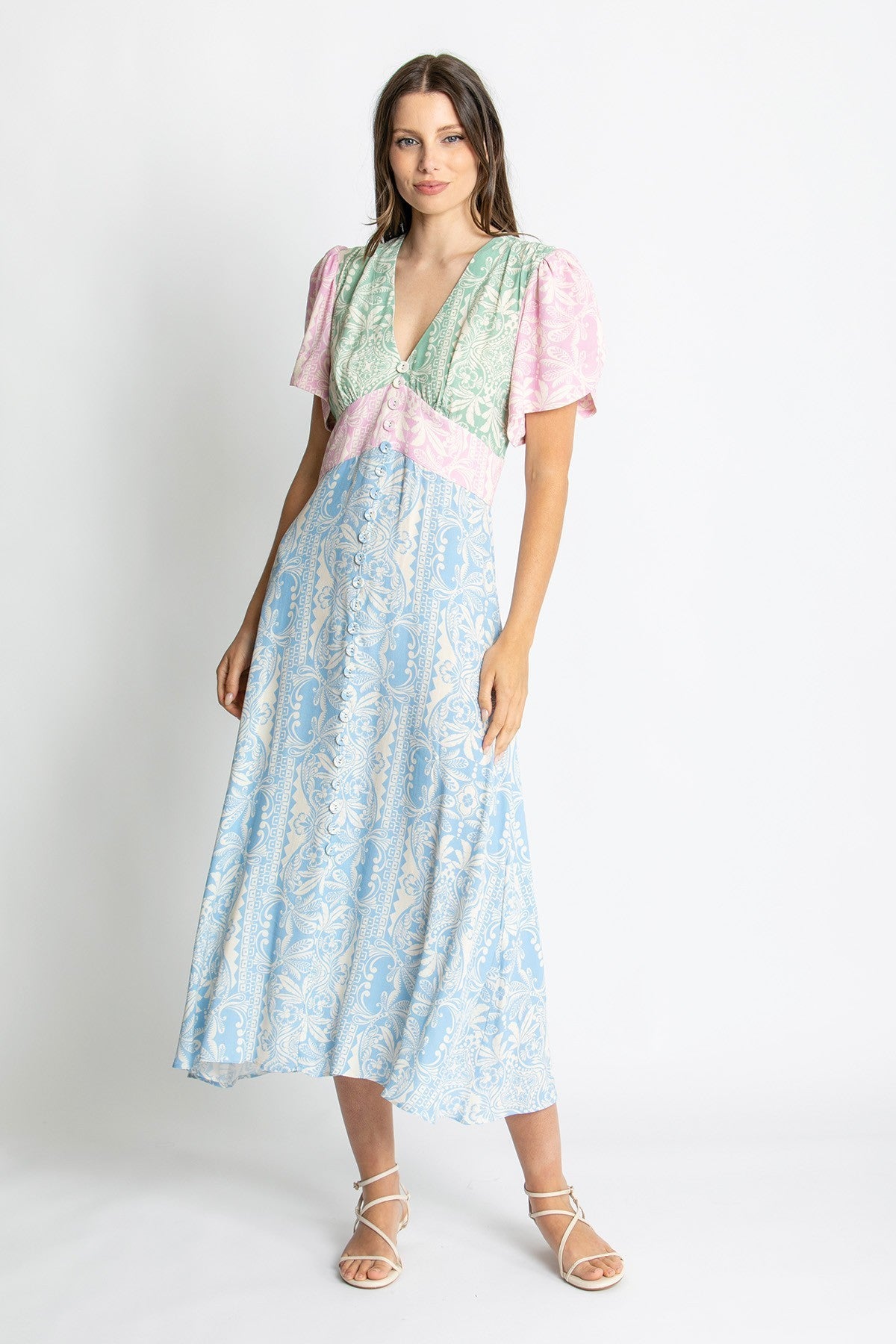 Womens Grace Midi Dress Multicolor 615ka088