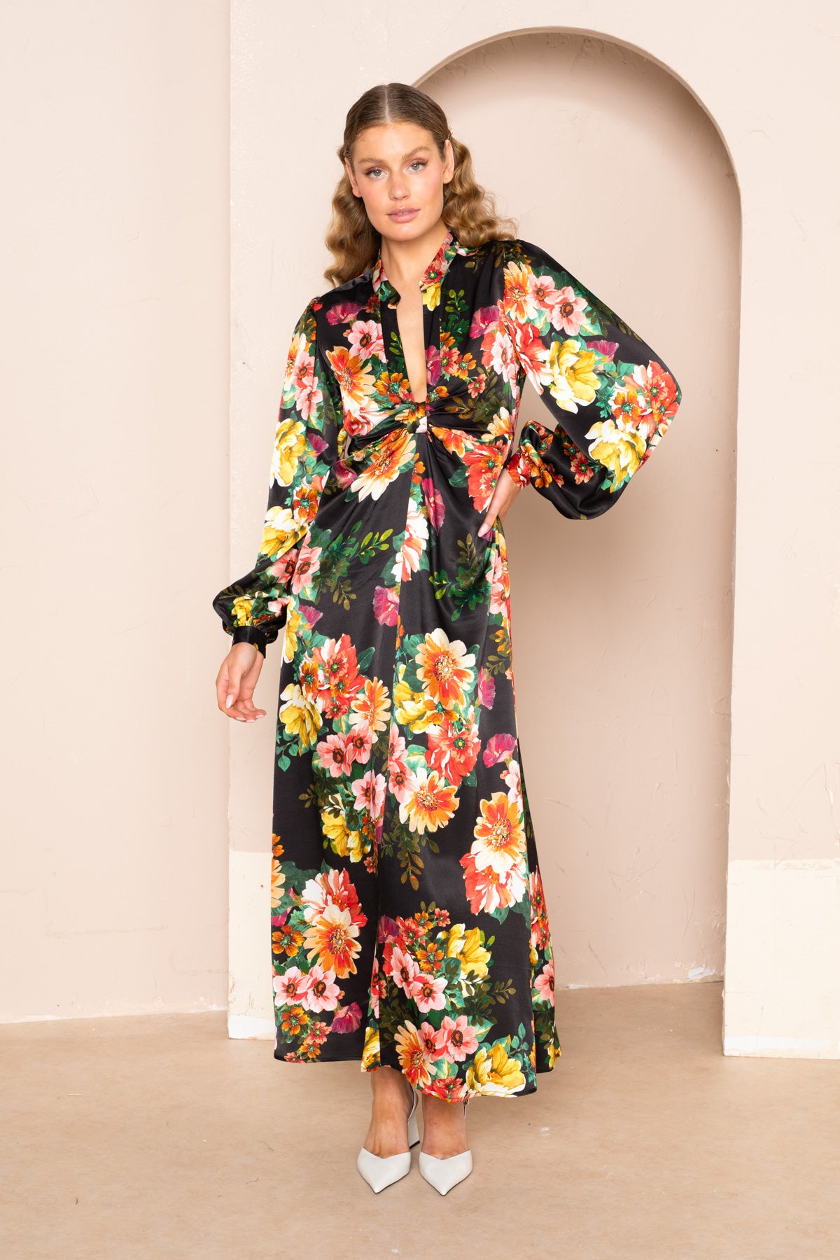 Women's Grace Twist-Bodice Maxi Dress