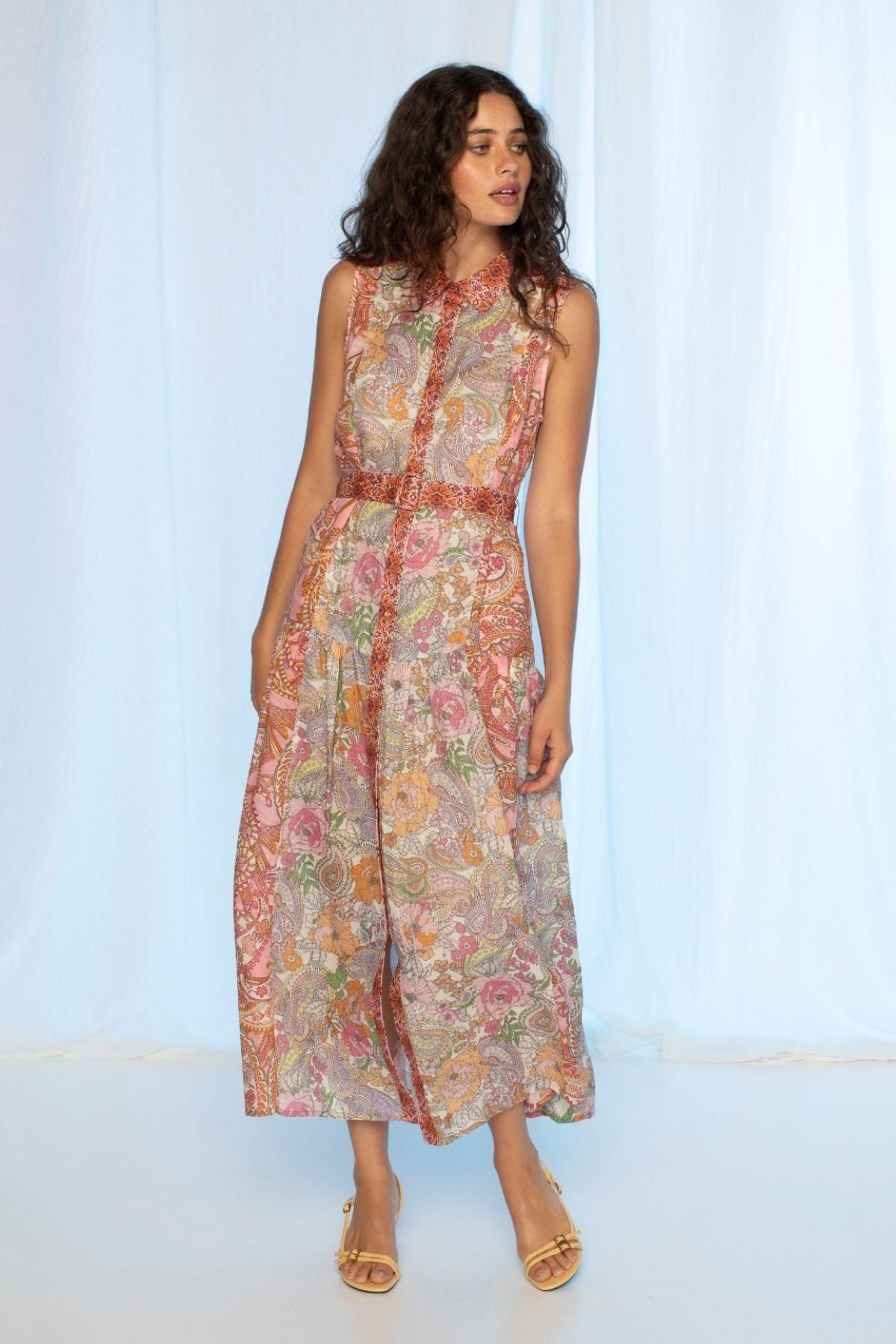 kachel mixed floral print midi dress Mixed Floral Print Midi Dress