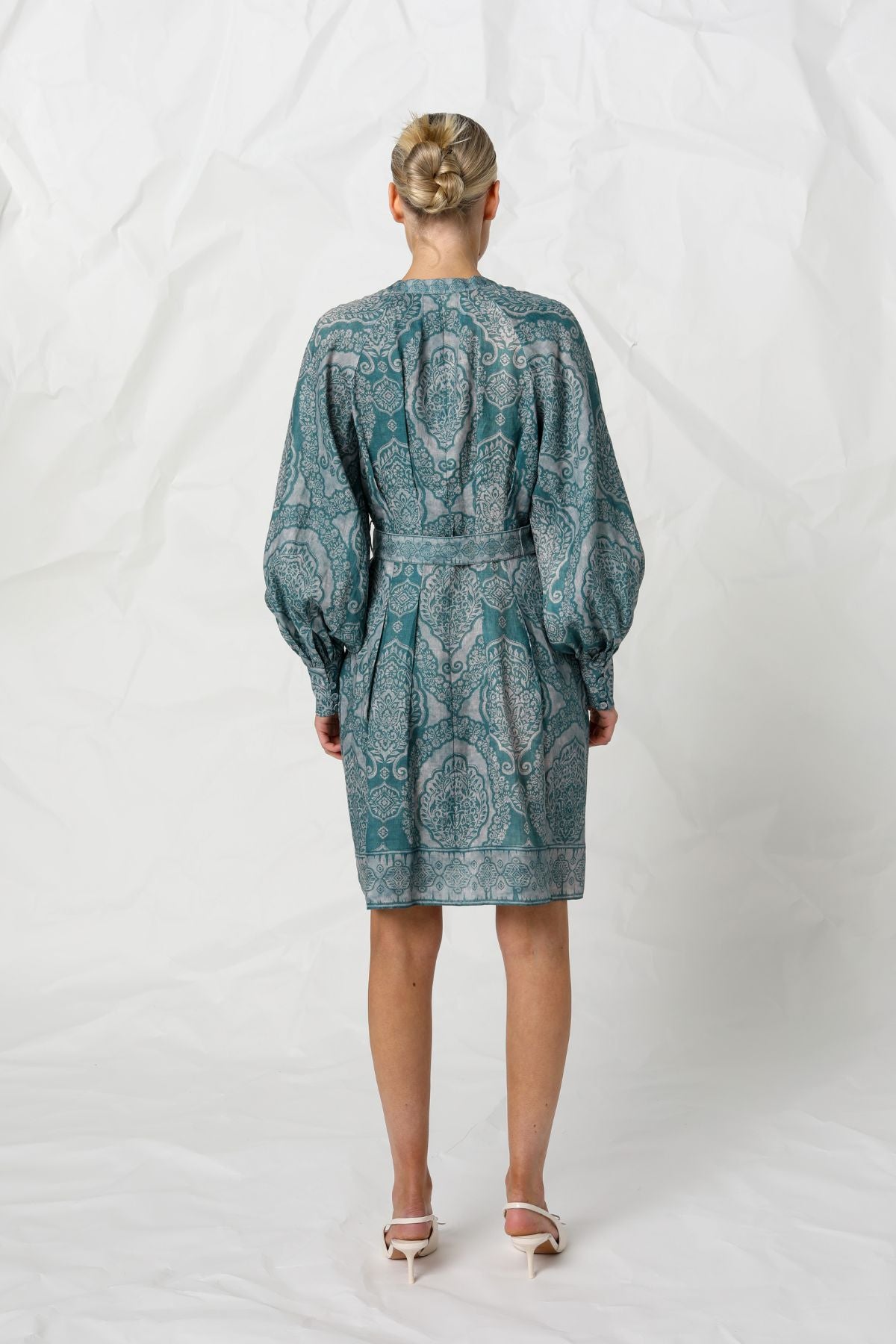Women's Long Sleeve Mini Dress in Green | Riley