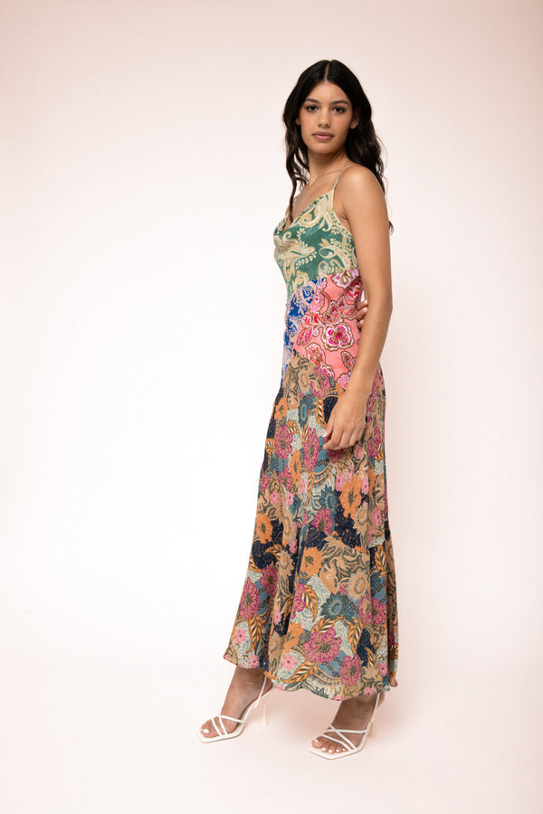 Women's Maxi Slip Dress in Multicolour | Amber