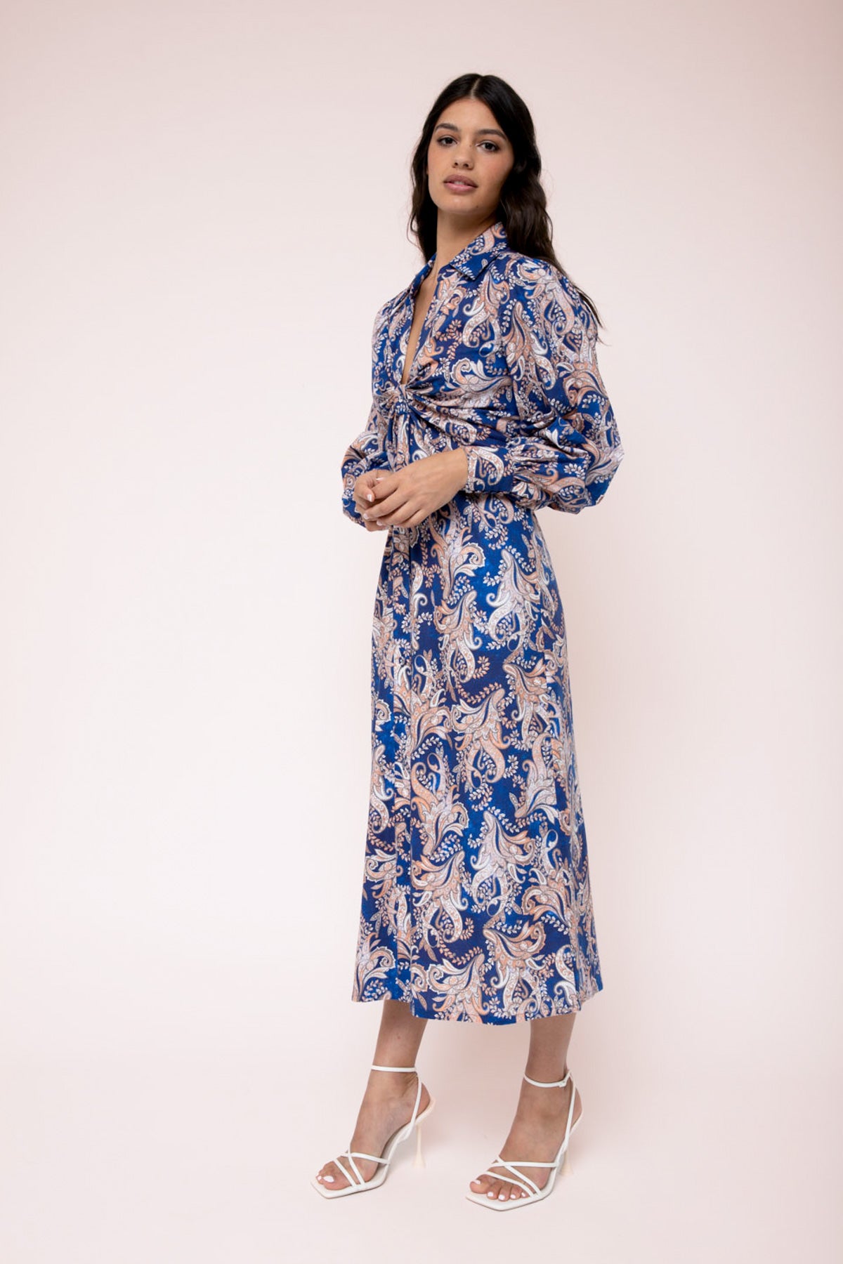 Women's Midi Dress in Blue | Clara