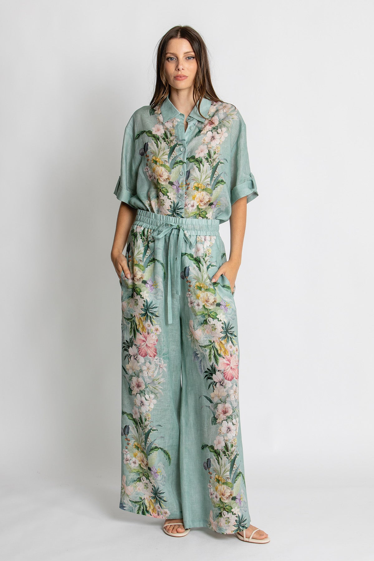 Womens Needing Name Pant Green 615ka117