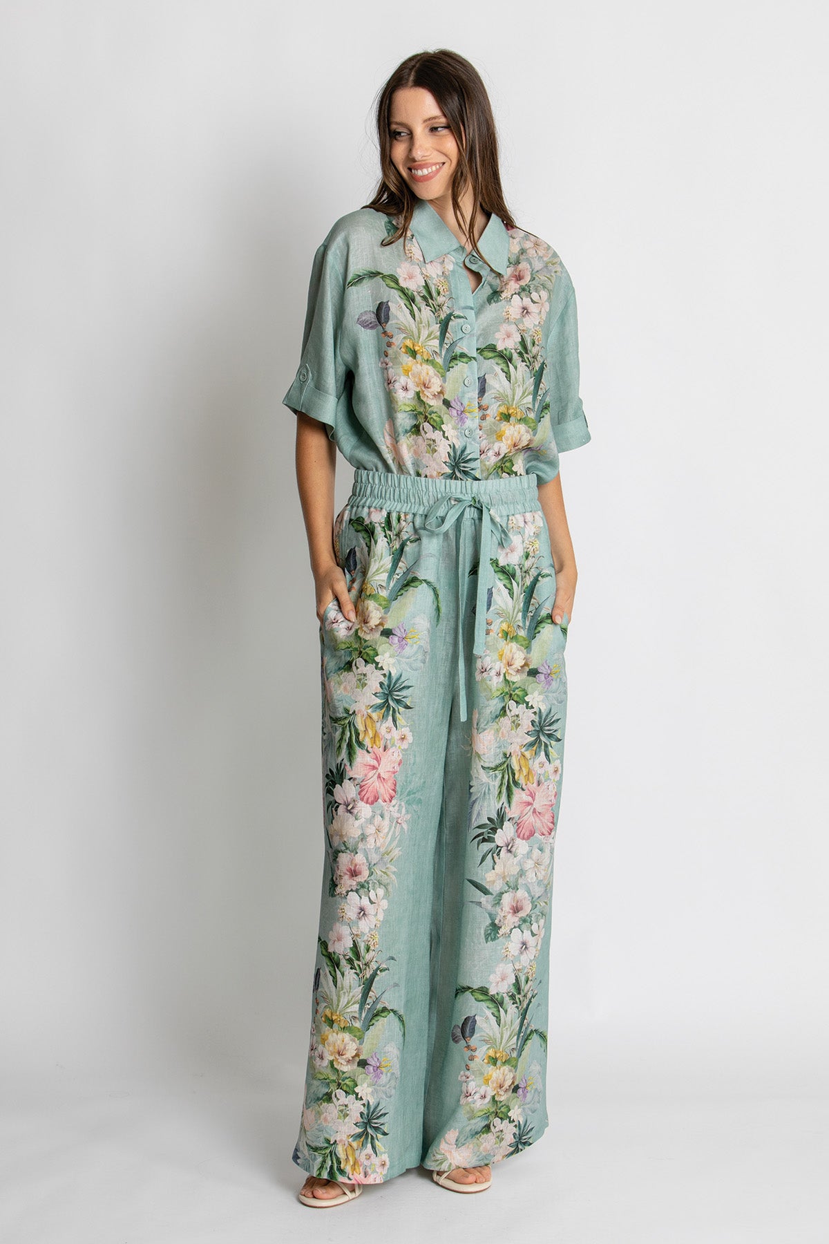 Womens Needing Name Pant Green 615ka117