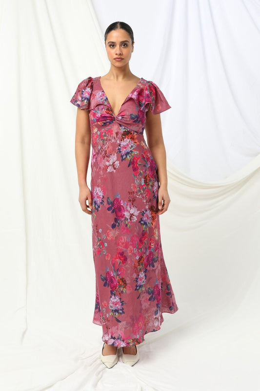 kachel high neck pleated maxi dress MAXI DRESSES