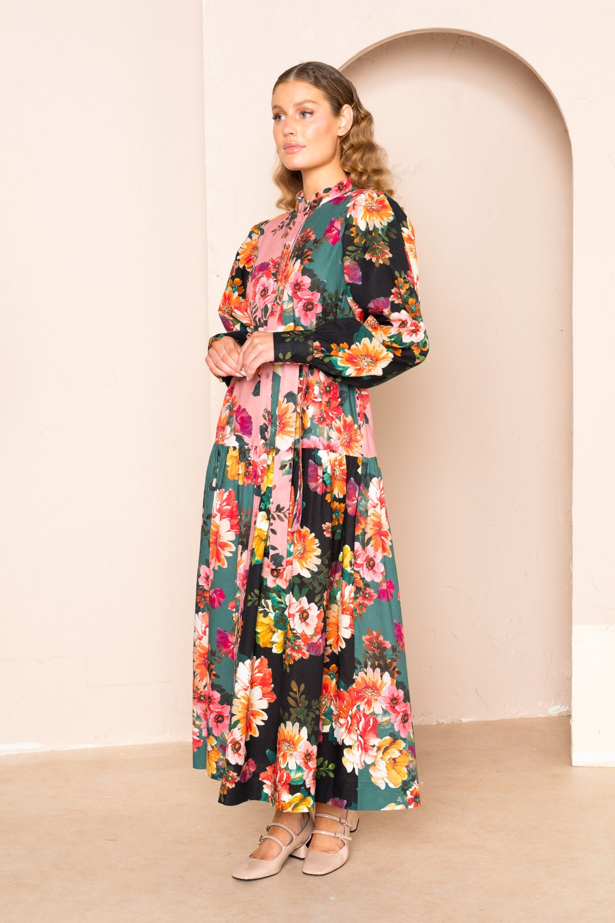 Women's Sherri Tiered Maxi Shirt Dress