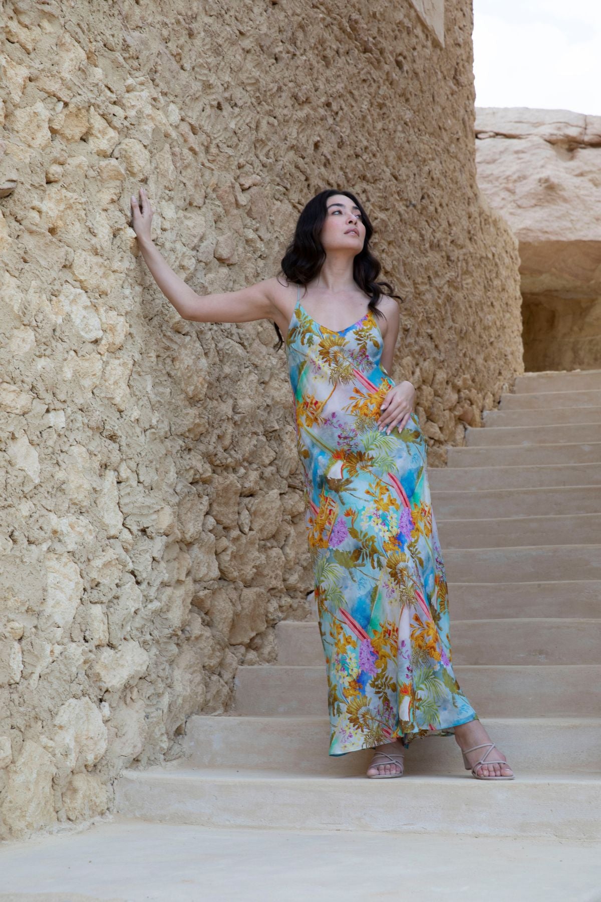 Women's Slip Maxi in Green | Bronte