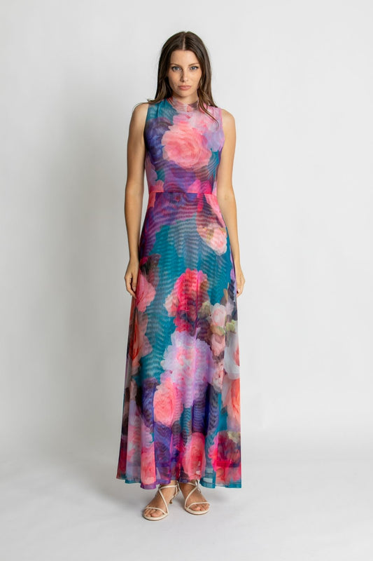 kachel high neck pleated maxi dress MAXI DRESSES