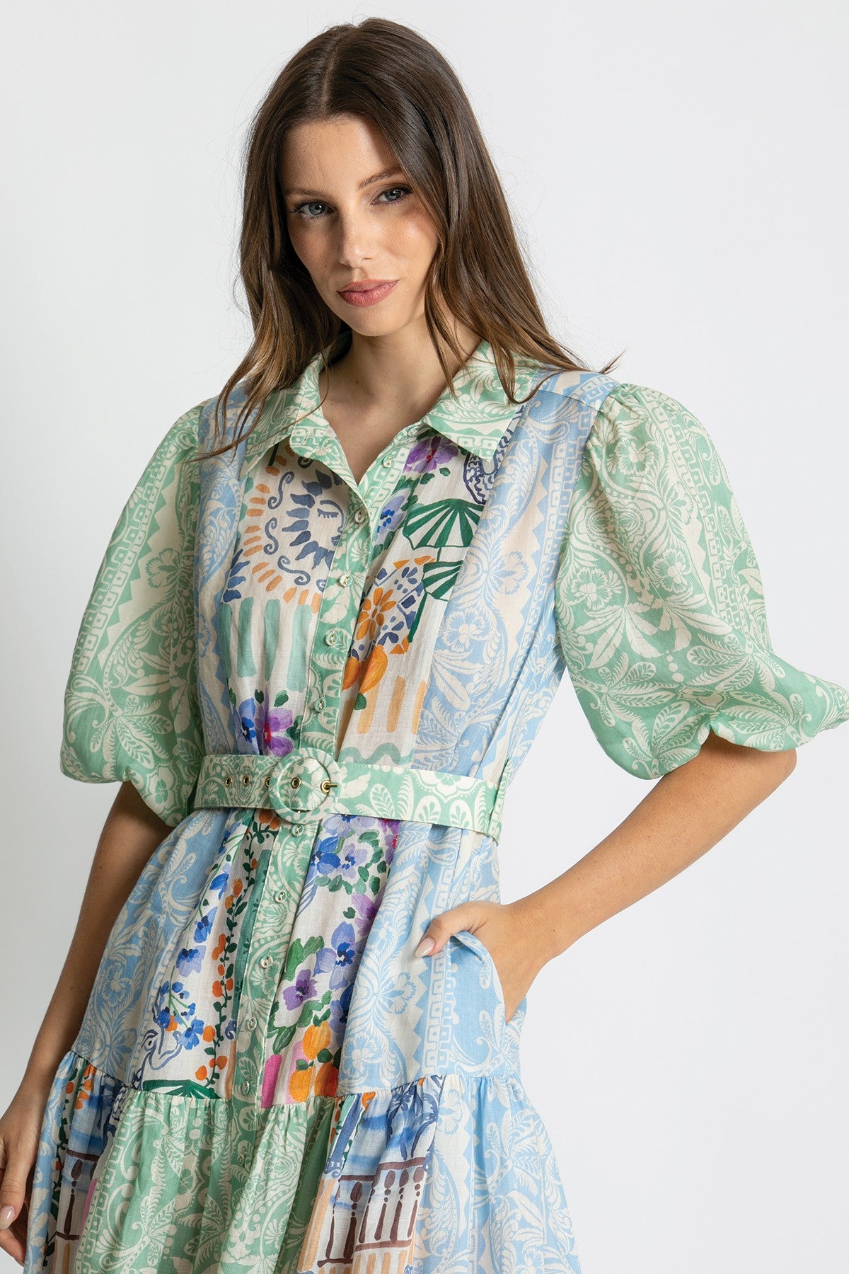 Womens Willow Short Slv Dress Multicolor 615ka059