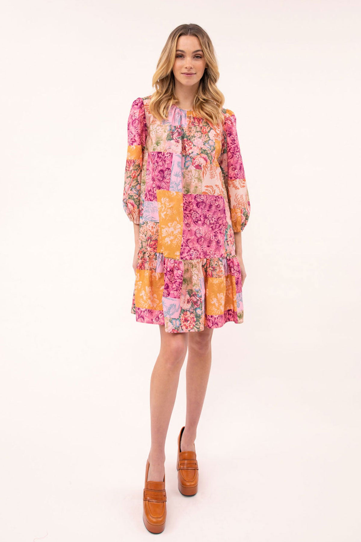 Maria Patchwork Babydoll Dress