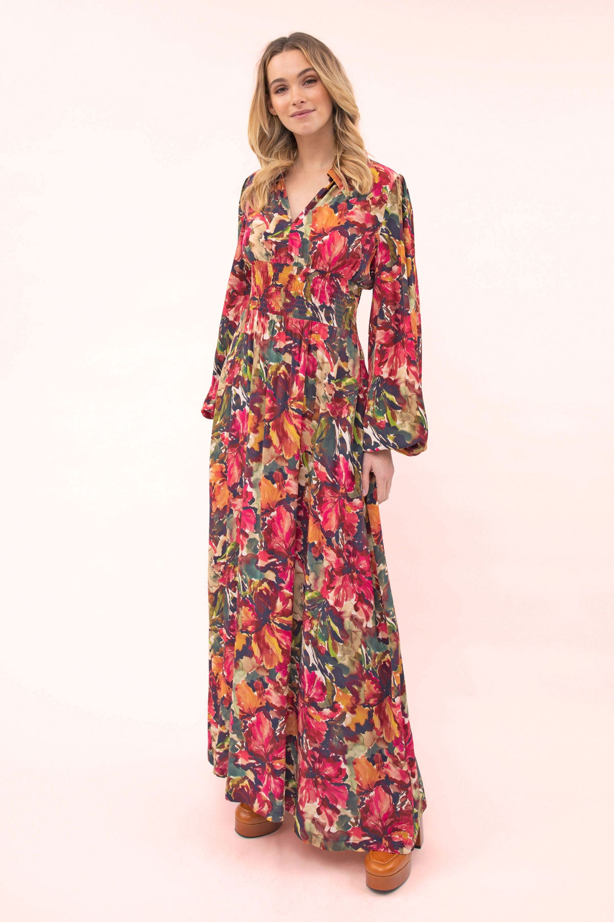 Ziva Shirred Maxi Dress