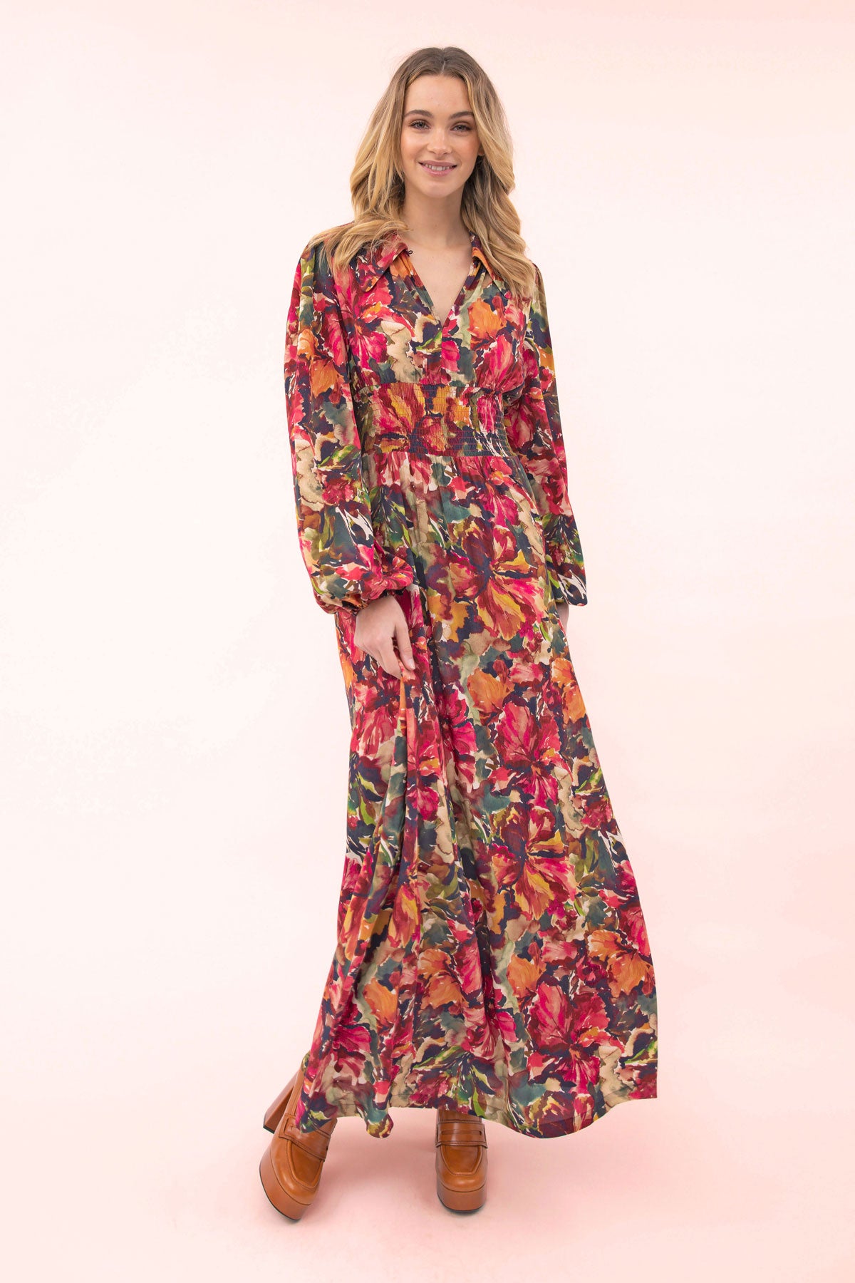 Ziva Shirred Maxi Dress