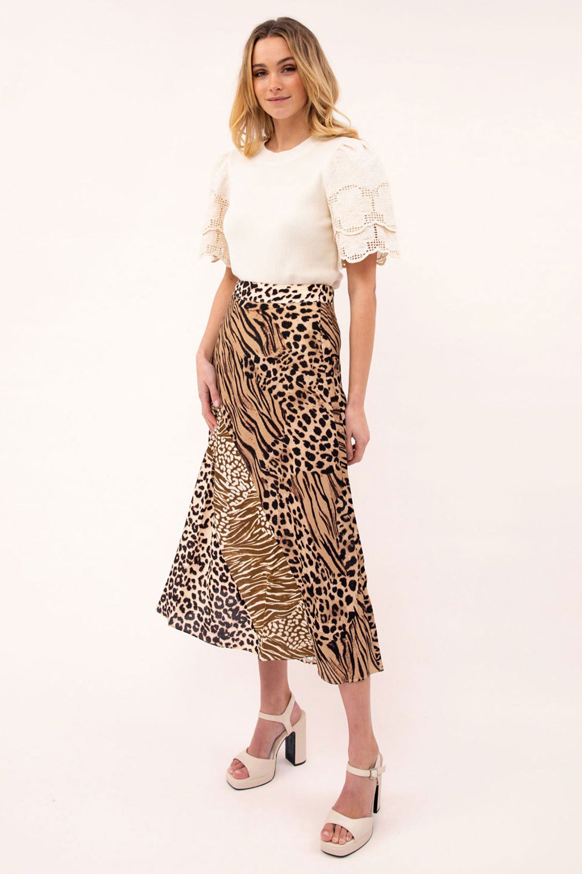 Agetha Spliced Print Maxi Skirt
