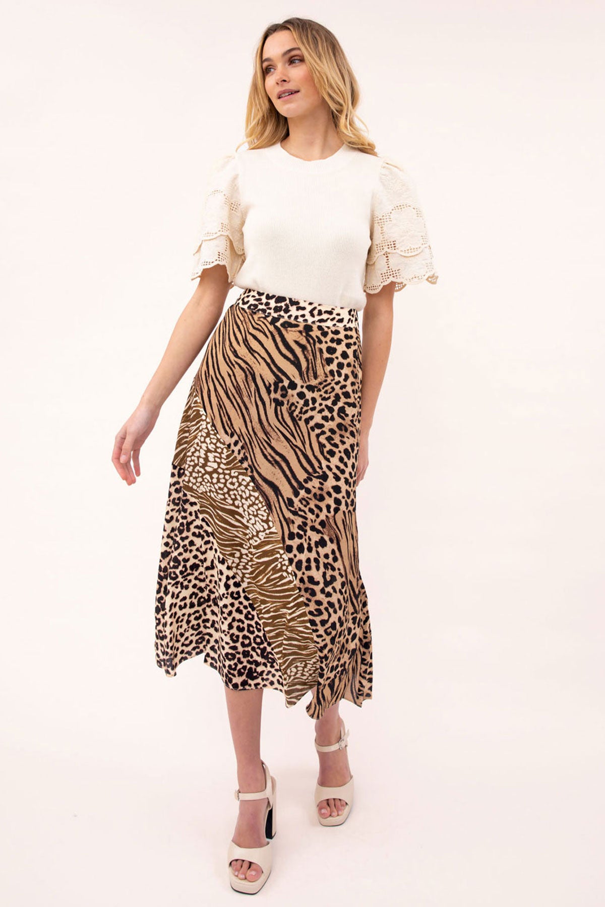 Agetha Spliced Print Maxi Skirt